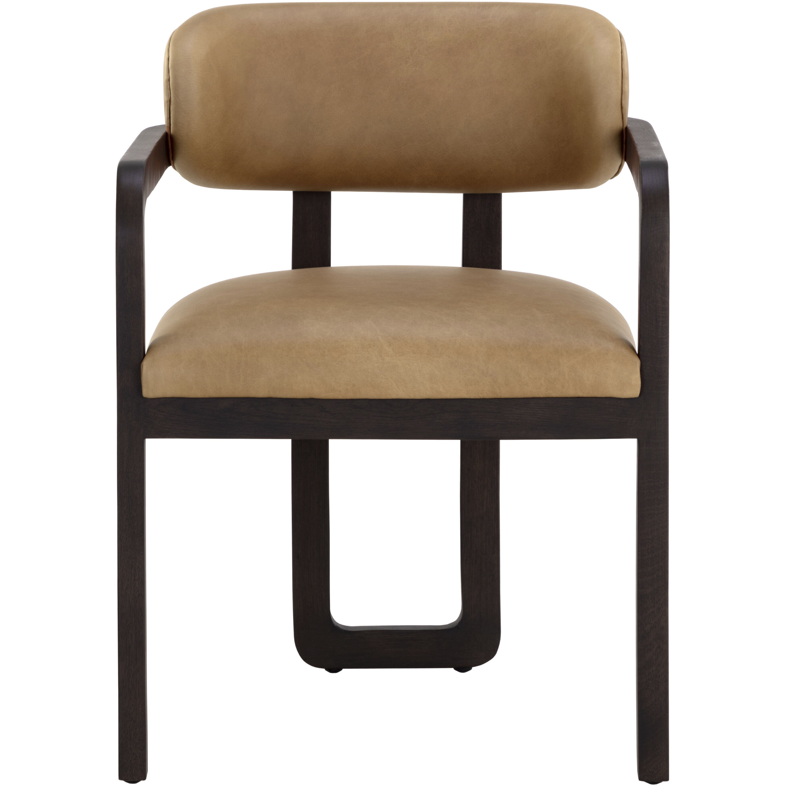 Madrone Brown / Ludlow Sesame Leather Dining Armchair